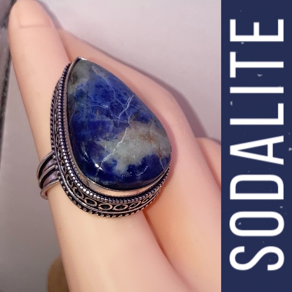 Sodalite Gemstone Handmade Ring